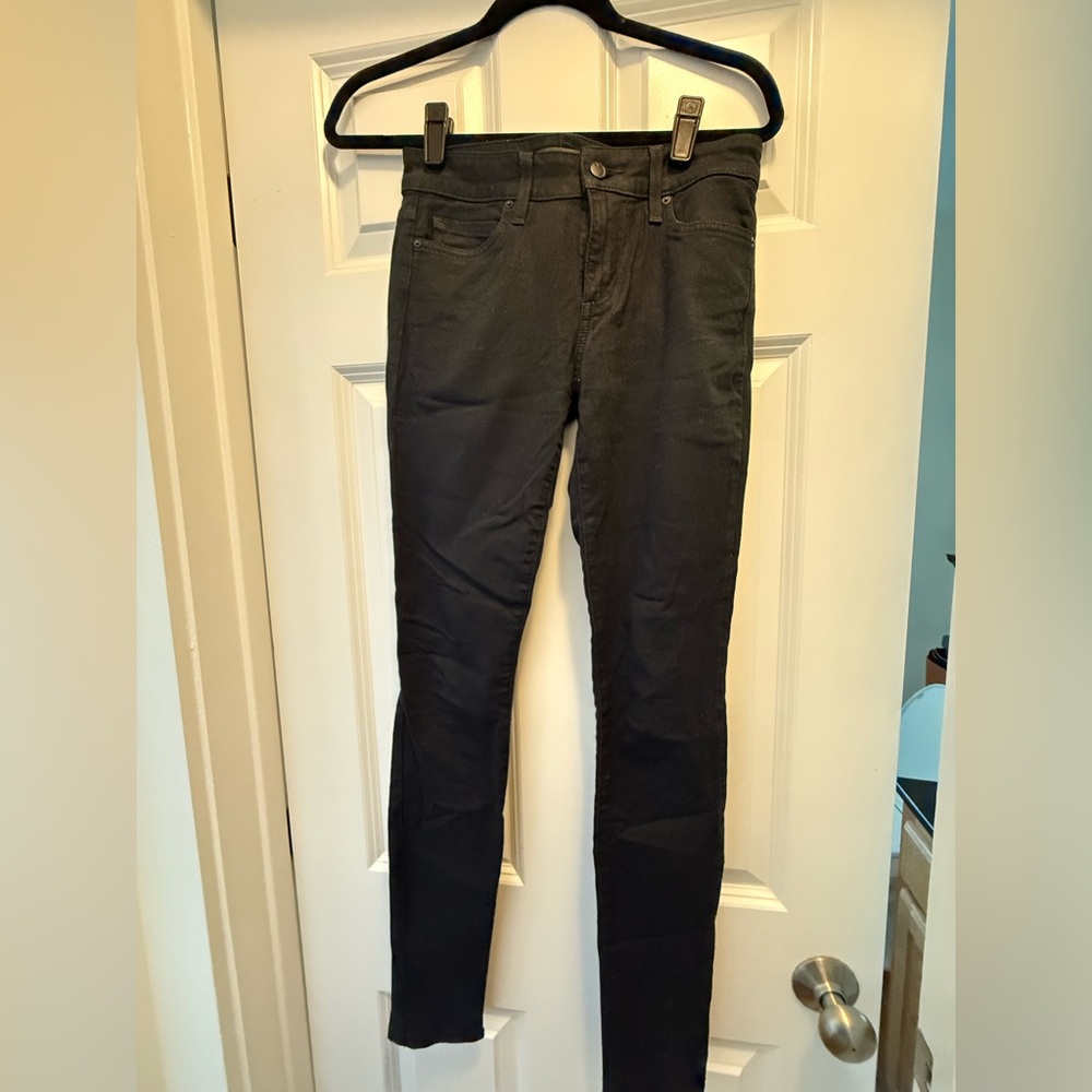 Joes jeans size 25 black coated skinny jeans